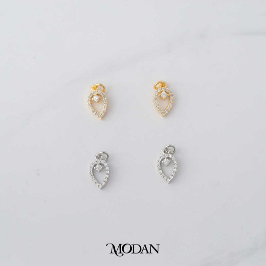 Mini Teardrop Leaf DIY Charm Liontin Daun Pesta Hypoallergenic Gold Plated