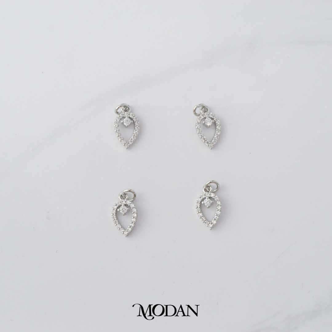 Mini Teardrop Leaf DIY Charm Liontin Daun Pesta Hypoallergenic Gold Plated