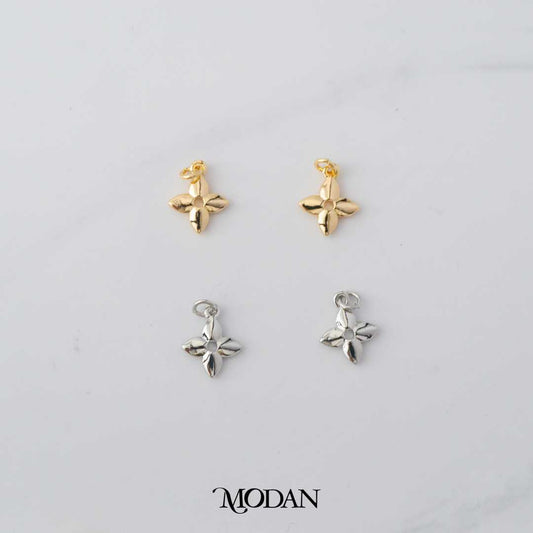 Mini Plain Blossom Flower Star DIY Charm Liontin  Bunga Bintang Hypoallergenic Gold Plated