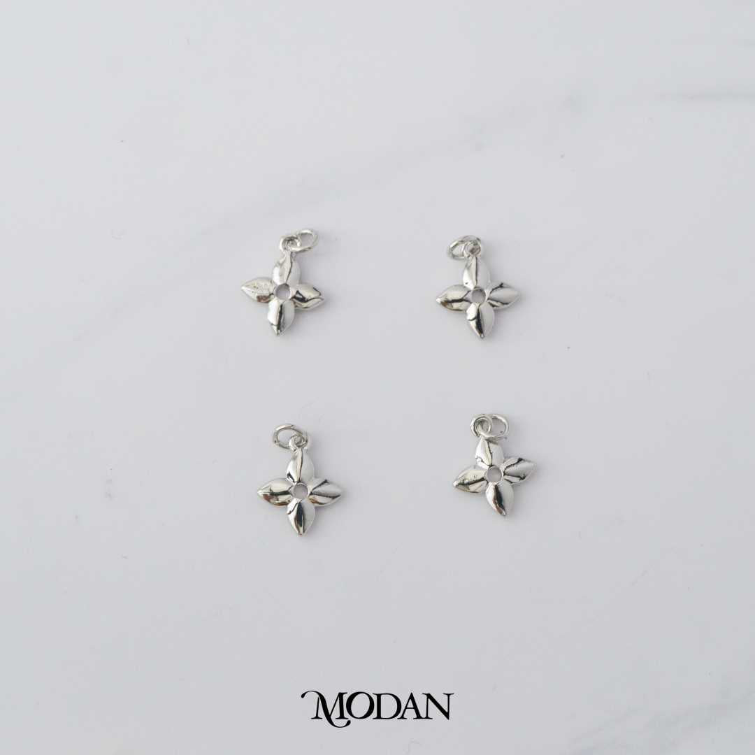 Mini Plain Blossom Flower Star DIY Charm Liontin  Bunga Bintang Hypoallergenic Gold Plated