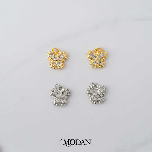 Micro Paved Mariposa Butterfly Animal DIY Charm Liontin Kupu - Kupu Berlian Pasir Hypoallergenic Gold Filled