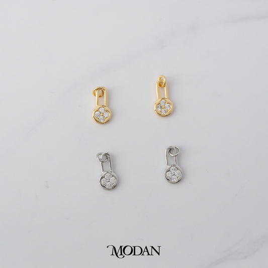 Lucky Clover Lock DIY Charm Liontin Gembok Daun Keberuntungan Hypoallergenic Gold Plated