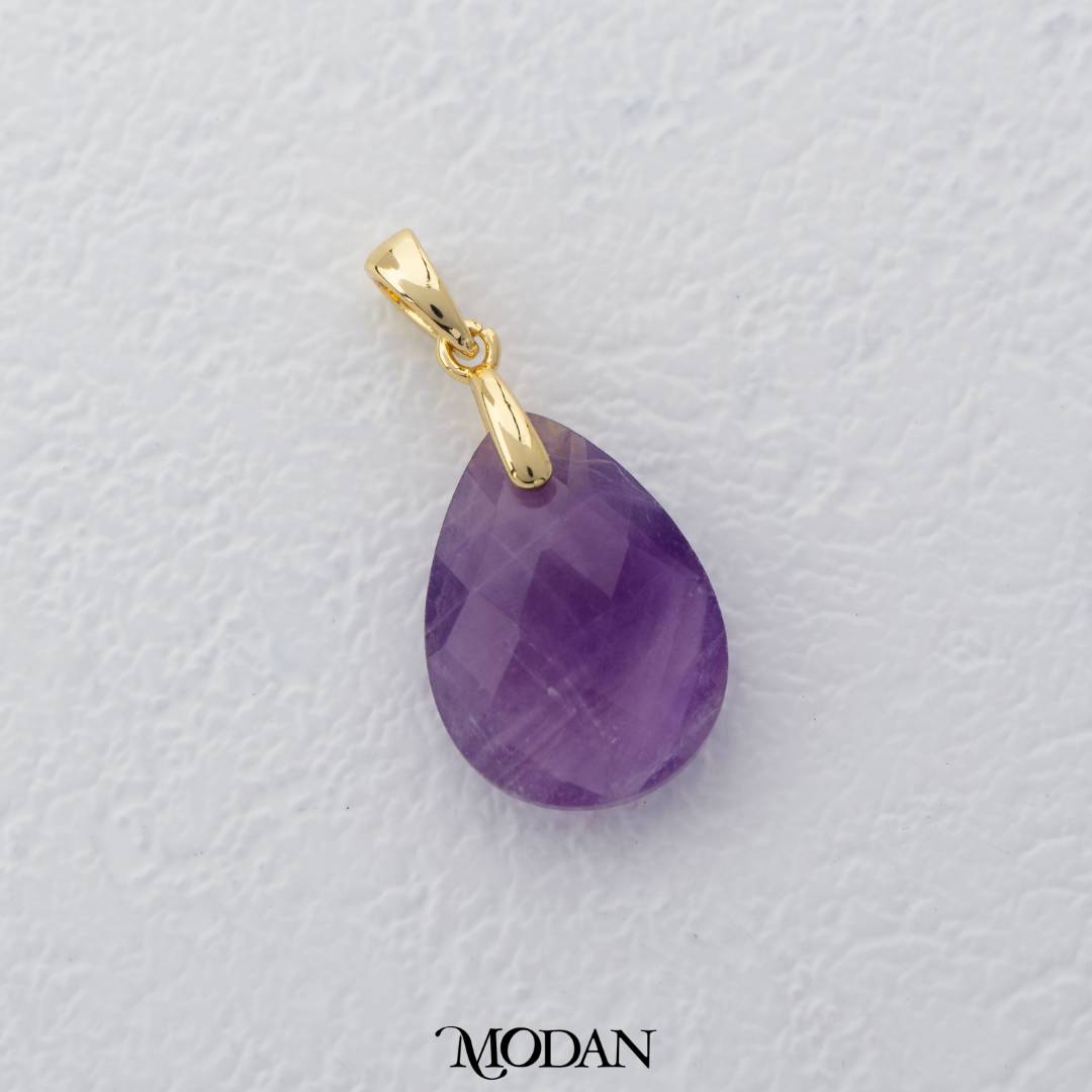 Teardrop Pear Shaped Colorful Natural Gemstones Pendant DIY Pendant Liontin Tetes Air Mata Natural Gemstones Hypoallergenic Gold Filled