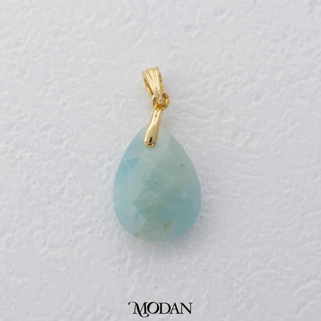 Teardrop Pear Shaped Colorful Natural Gemstones Pendant DIY Pendant Liontin Tetes Air Mata Natural Gemstones Hypoallergenic Gold Filled