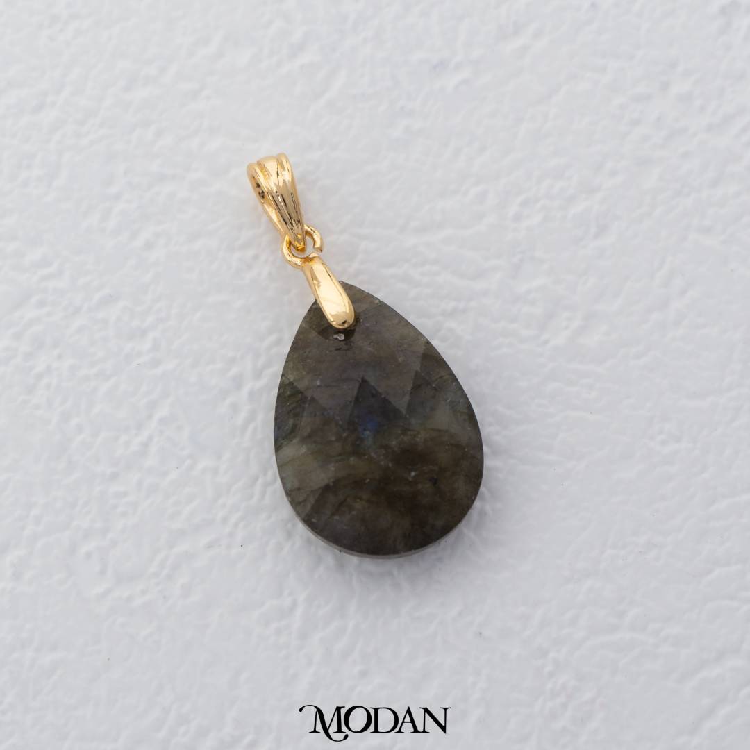 Teardrop Pear Shaped Colorful Natural Gemstones Pendant DIY Pendant Liontin Tetes Air Mata Natural Gemstones Hypoallergenic Gold Filled