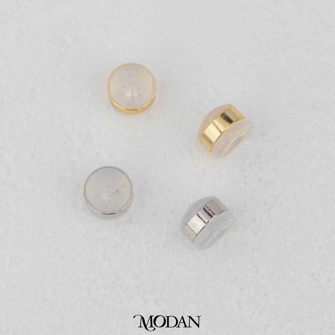 (5 Pasang) Super Soft Rubber Silicone Earrings Back DIY Penutup Bantalan Anting Hypoallergenic Gold Plated