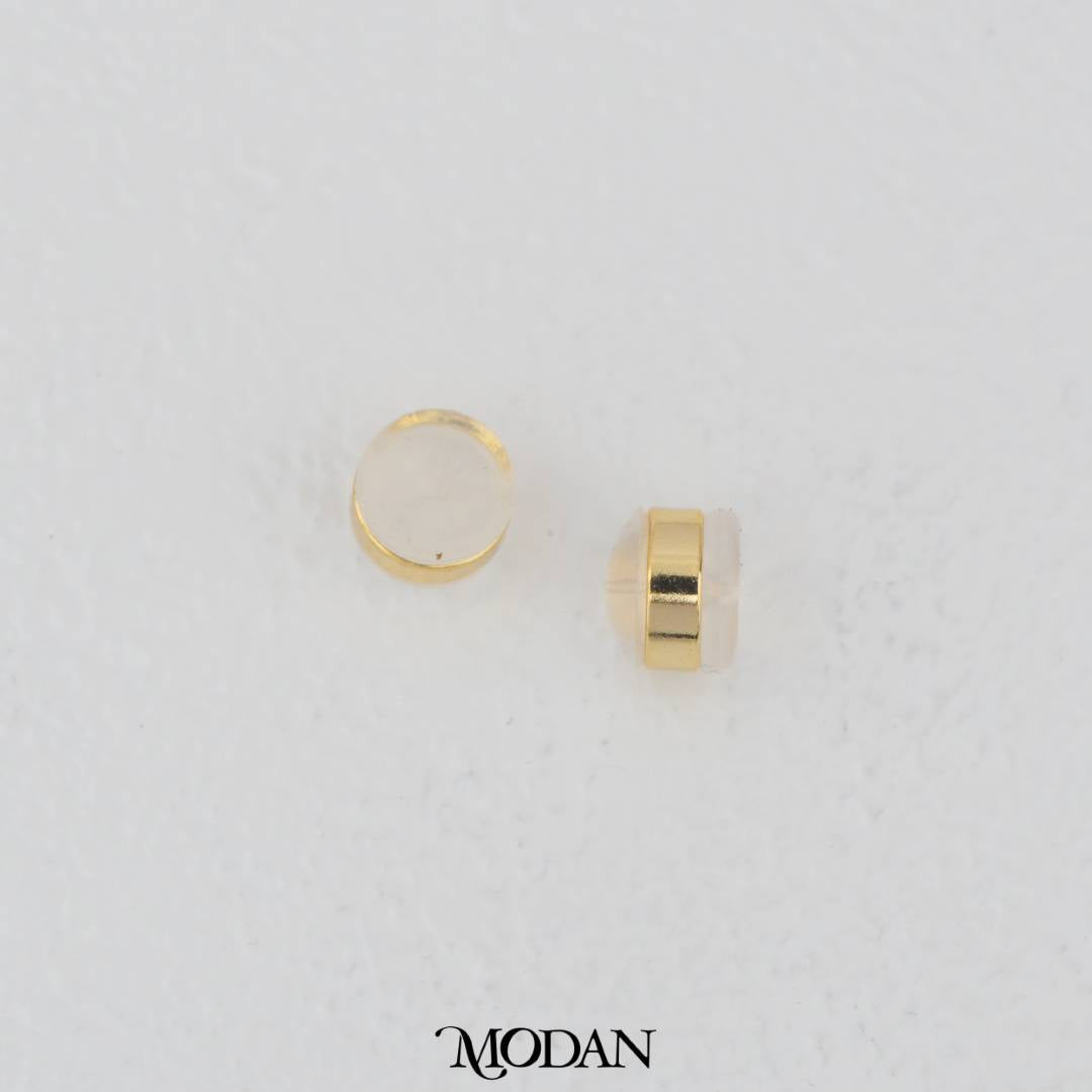 (5 Pasang) Super Soft Rubber Silicone Earrings Back DIY Penutup Bantalan Anting Hypoallergenic Gold Plated