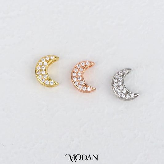 Mini Sparkling Crescent Moon DIY Beads Charm Manik Bulan Hypoallergenic Gold Filled