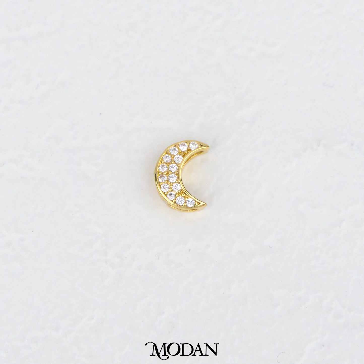 Mini Sparkling Crescent Moon DIY Beads Charm Manik Bulan Hypoallergenic Gold Filled