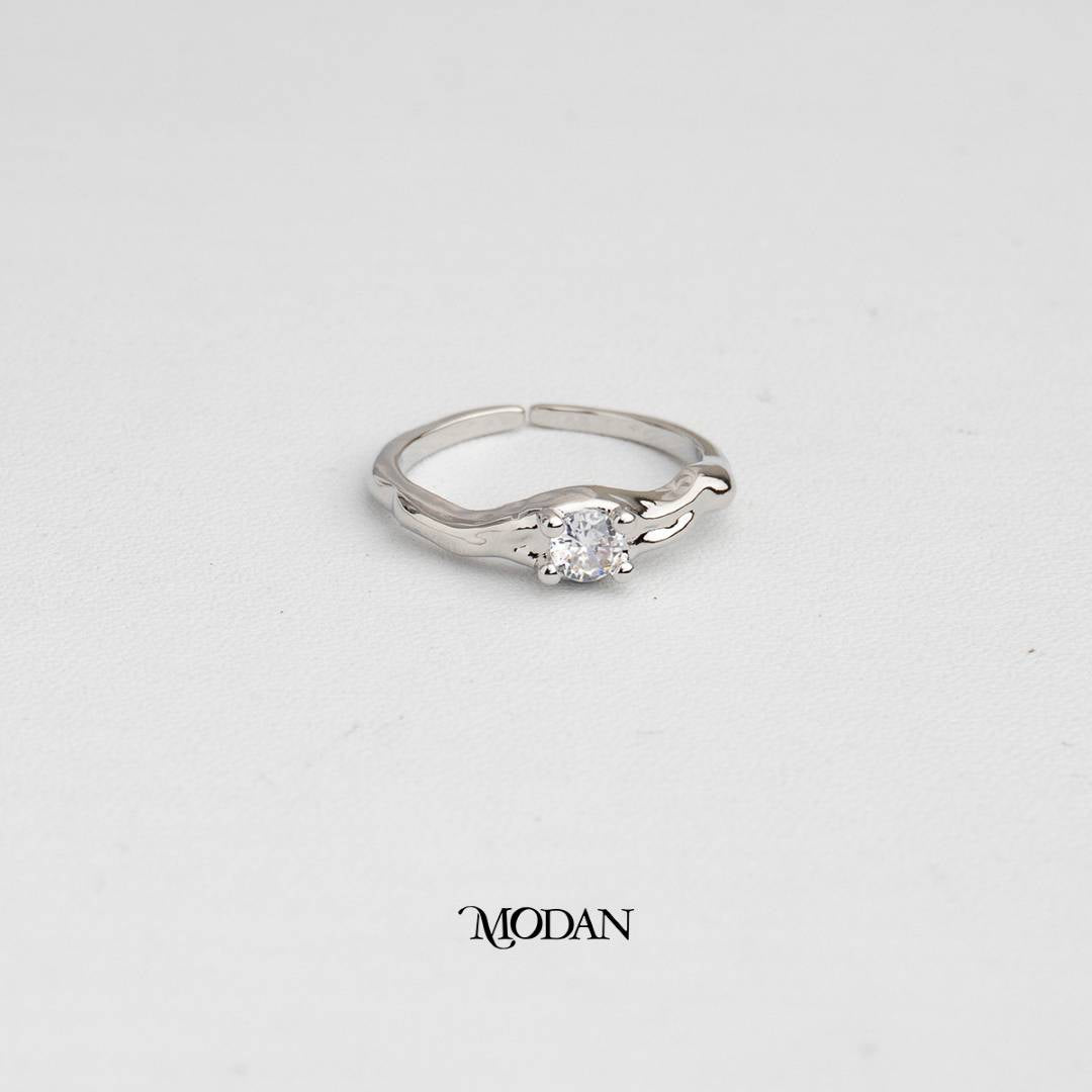 Irregular Hammered Adjustable Ring Cincin Model Tidak Beraturan Hypoallergenic Gold Plated