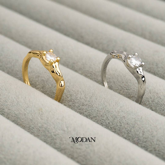 Irregular Hammered Adjustable Ring Cincin Model Tidak Beraturan Hypoallergenic Gold Plated