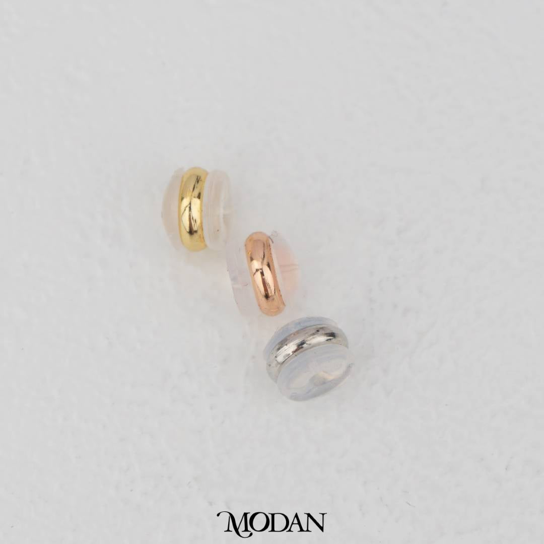 (5 Pasang) Soft Rubber Silicone Earrings Back DIY Penutup Bantalan Anting Hypoallergenic Gold Plated