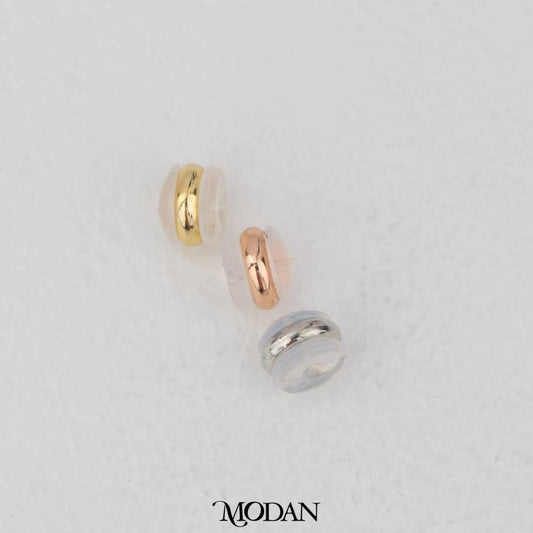 (5 Pasang) Soft Rubber Silicone Earrings Back DIY Penutup Bantalan Anting Hypoallergenic Gold Plated