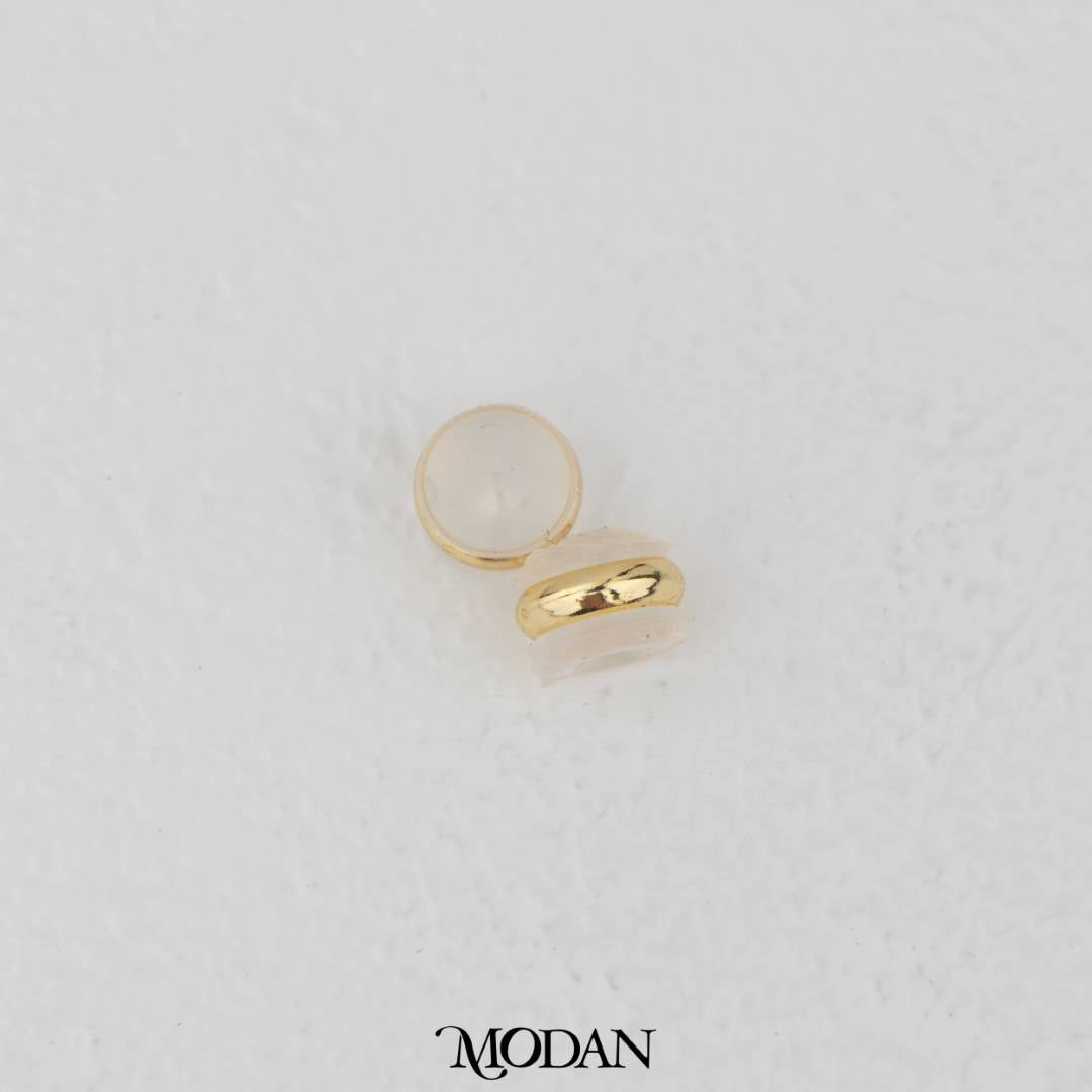 (5 Pasang) Soft Rubber Silicone Earrings Back DIY Penutup Bantalan Anting Hypoallergenic Gold Plated