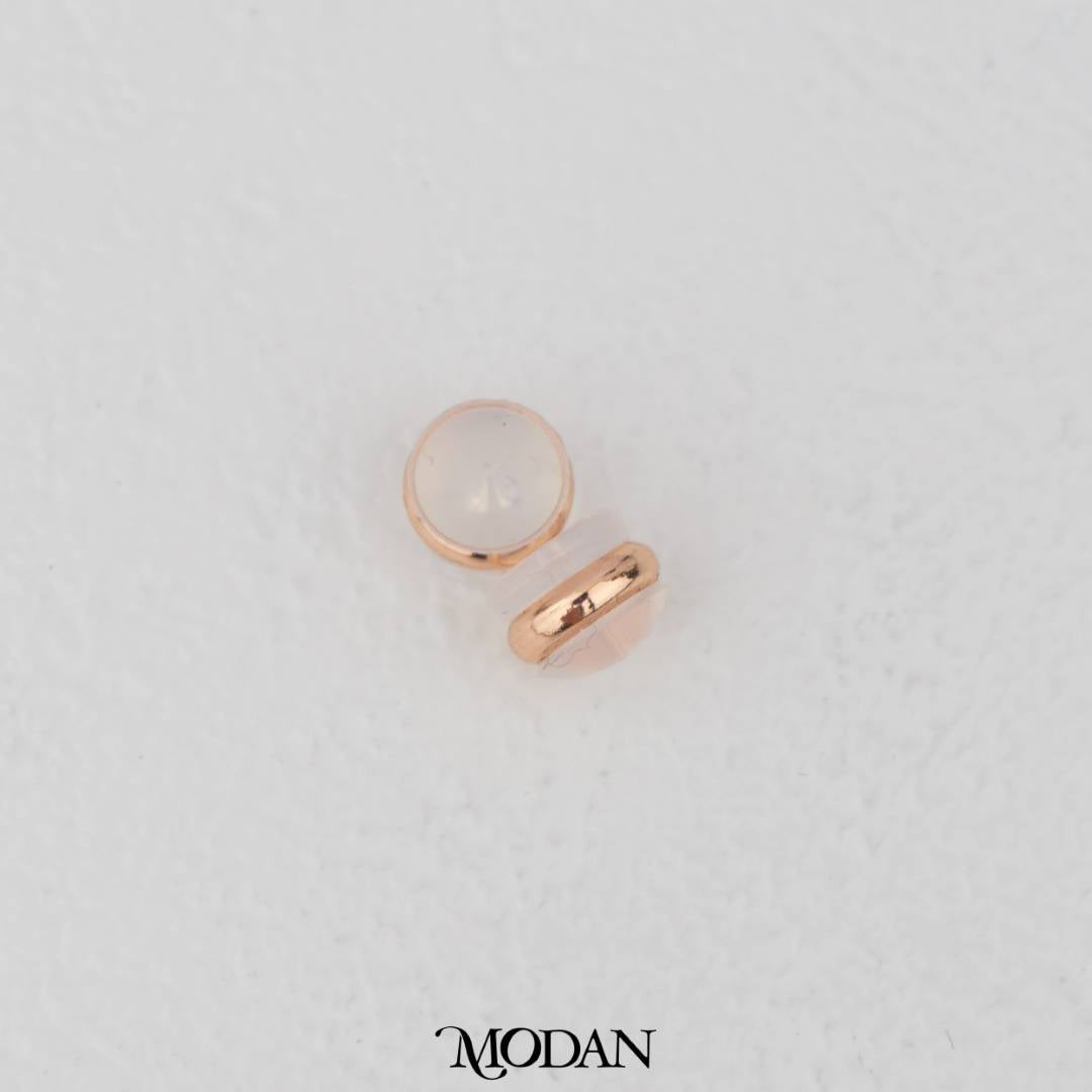 (5 Pasang) Soft Rubber Silicone Earrings Back DIY Penutup Bantalan Anting Hypoallergenic Gold Plated