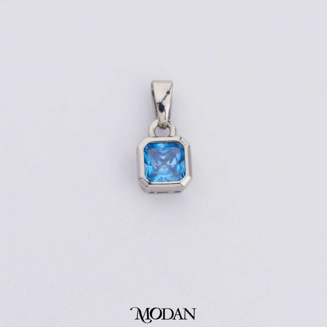 Colorful Square Birthstone Pendant DIY Pendant Liontin Bulan Lahir Persegi Hypoallergenic Gold Filled