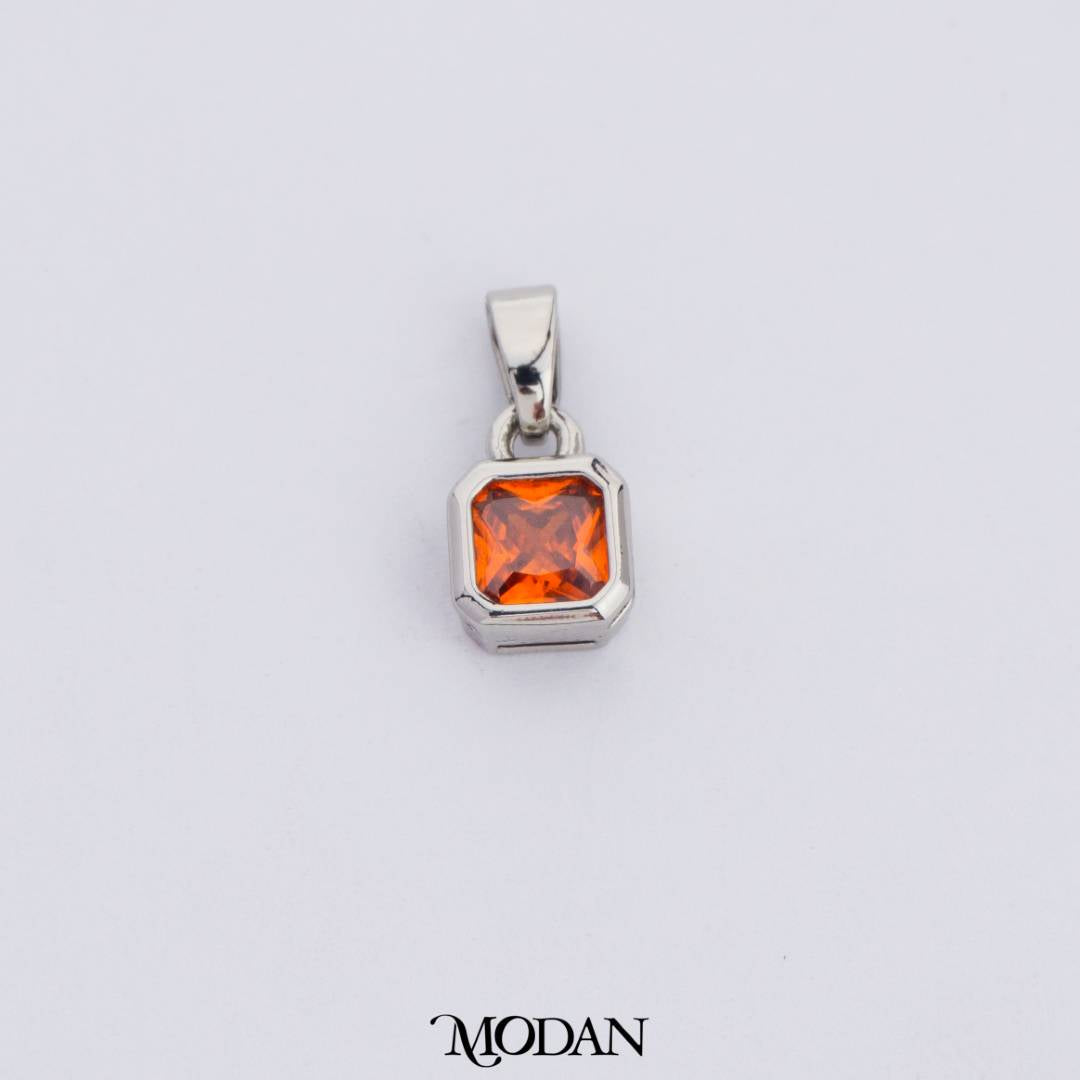 Colorful Square Birthstone Pendant DIY Pendant Liontin Bulan Lahir Persegi Hypoallergenic Gold Filled