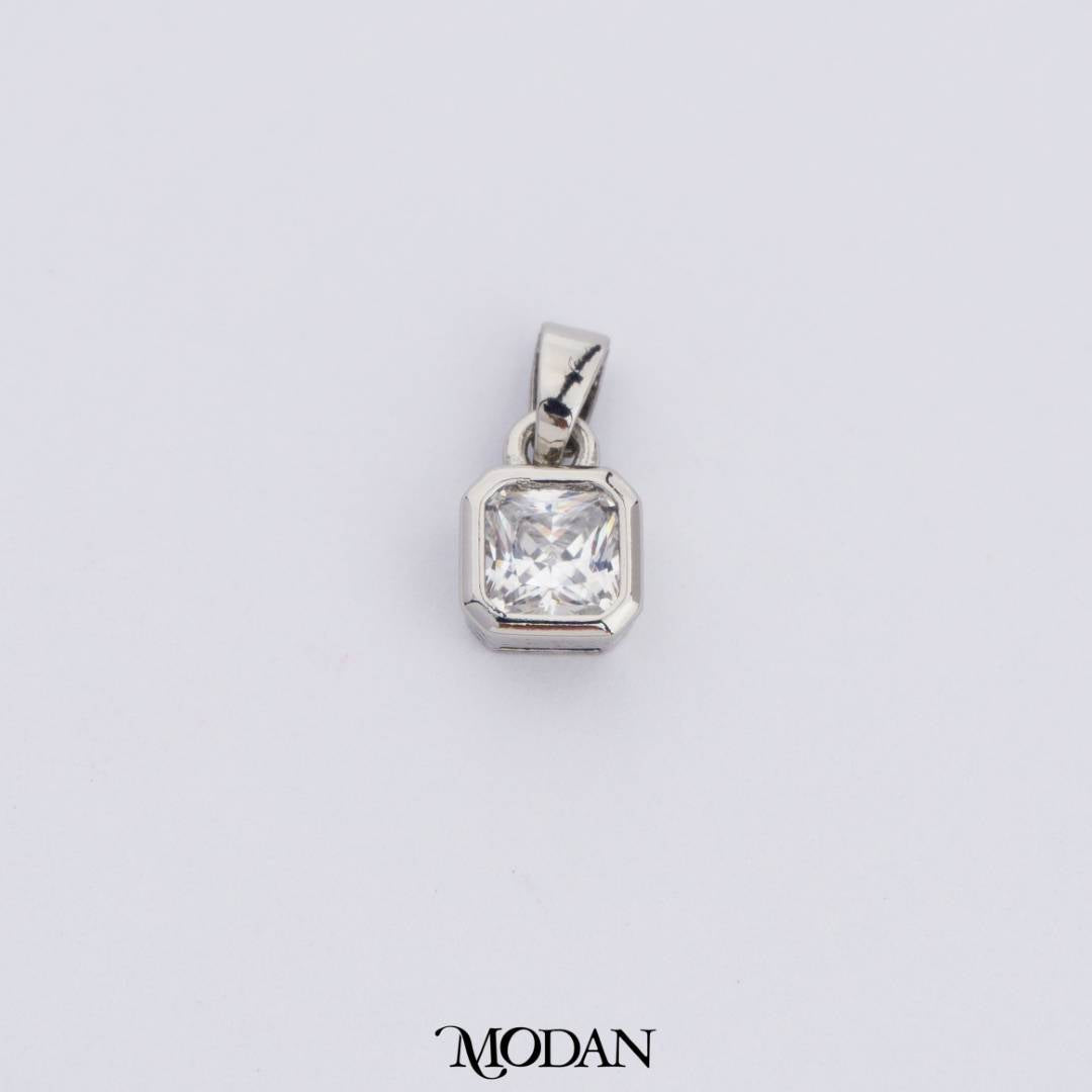 Colorful Square Birthstone Pendant DIY Pendant Liontin Bulan Lahir Persegi Hypoallergenic Gold Filled