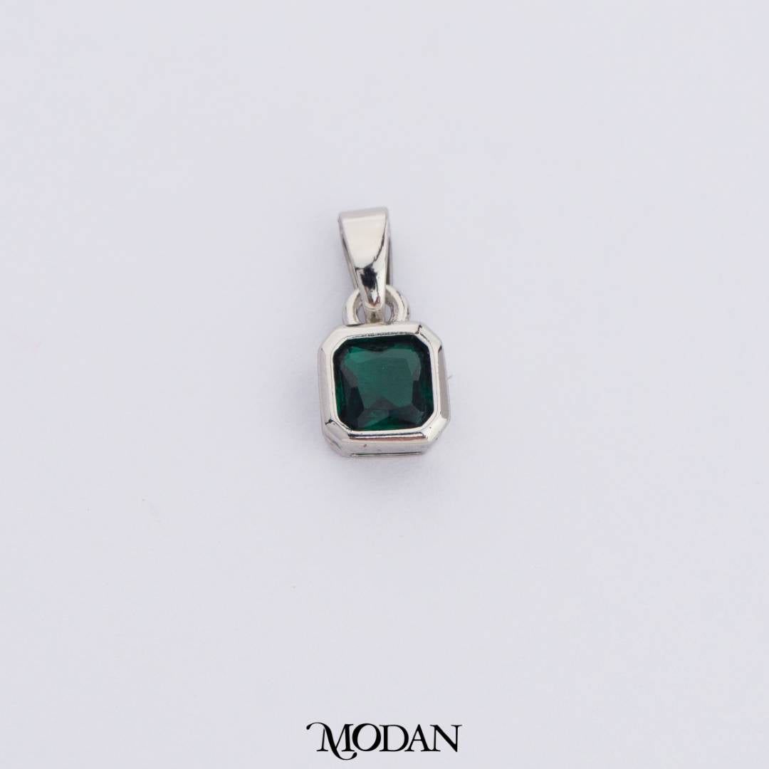 Colorful Square Birthstone Pendant DIY Pendant Liontin Bulan Lahir Persegi Hypoallergenic Gold Filled