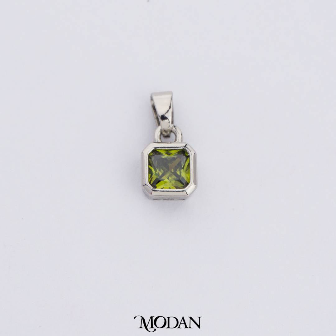 Colorful Square Birthstone Pendant DIY Pendant Liontin Bulan Lahir Persegi Hypoallergenic Gold Filled