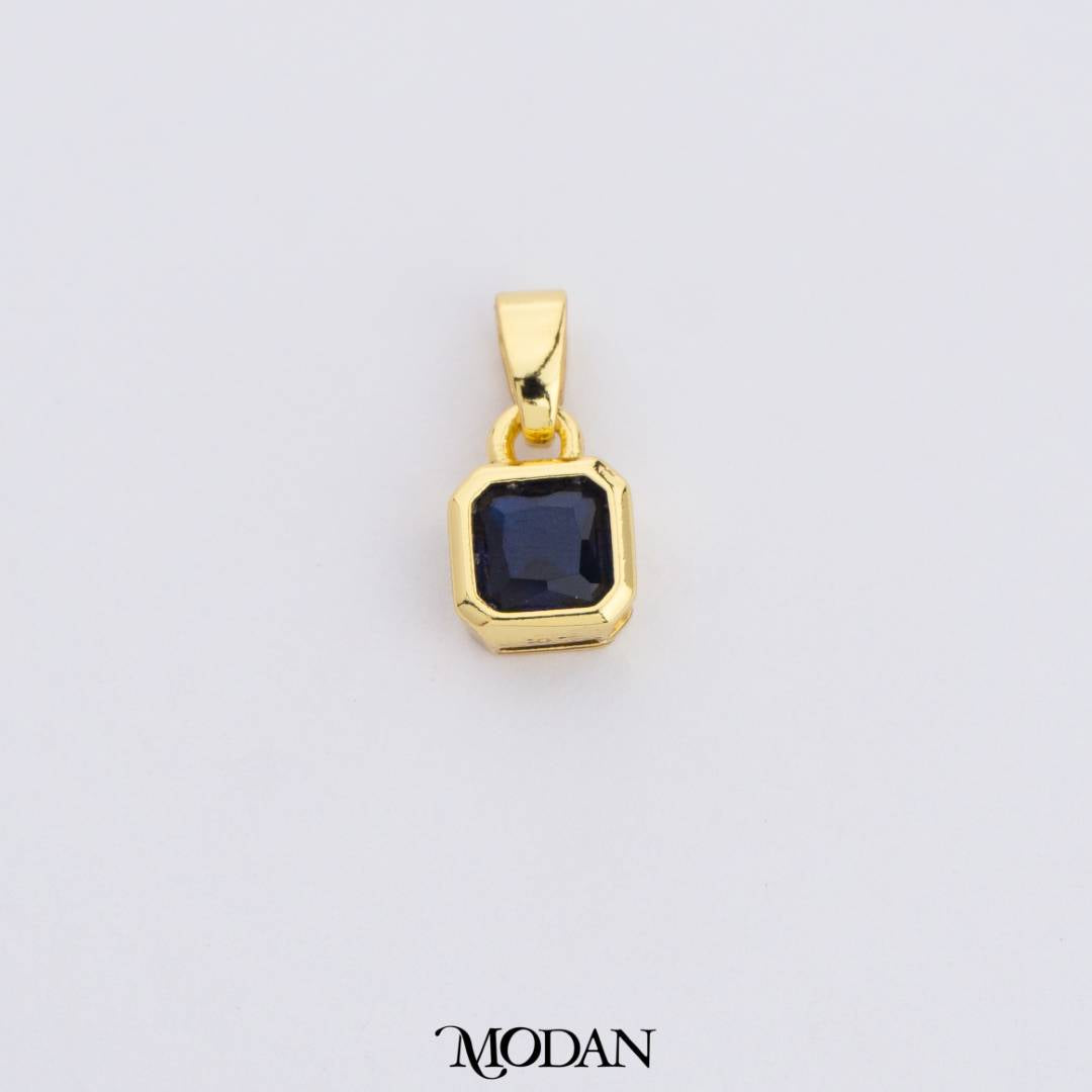 Colorful Square Birthstone Pendant DIY Pendant Liontin Bulan Lahir Persegi Hypoallergenic Gold Filled