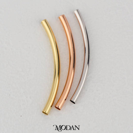 Curved Tube Spacer DIY Pembatas Pipa Tabung Gelang/Kalung Hypoallergenic Gold Filled