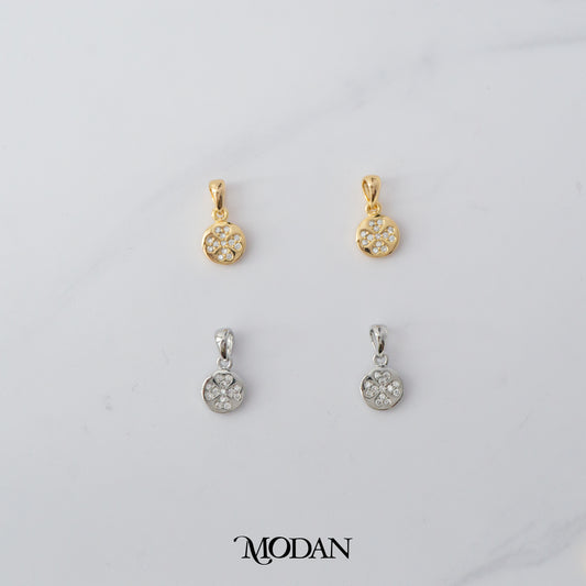 Lucky Clover Round Tag DIY Charm Liontin Daun Keberuntungan Hypoallergenic Gold Plated