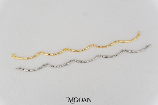 (16cm) Plain Linked Unfinished Bracelet DIY Gelang Setengah Jadi Polos Tanpa Liontin Hypoallergenic Gold Filled