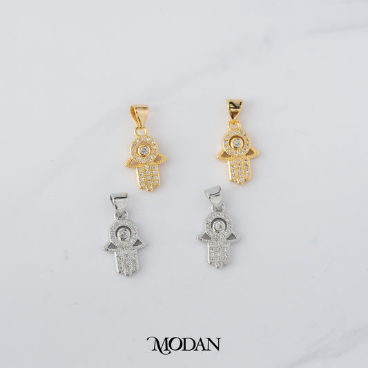 Hamsa Hand Protection DIY Charm Liontin Tangan Fatimah Hypoallergenic Gold Plated