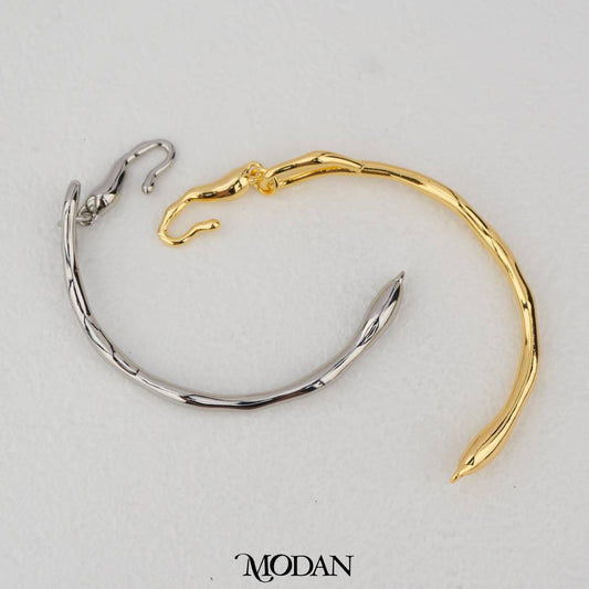 Plain Curved Molten Hook DIY Set Kait Kalung/Gelang Lengkung Polos Hypoallergenic Gold Filled