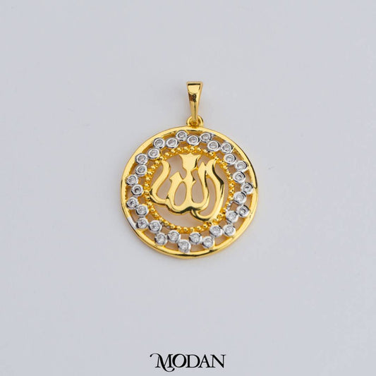 Lafadz Muslim Round Pendant DIY Pendant Liontin Kalung Islami Bulat Hypoallergenic Gold Plated