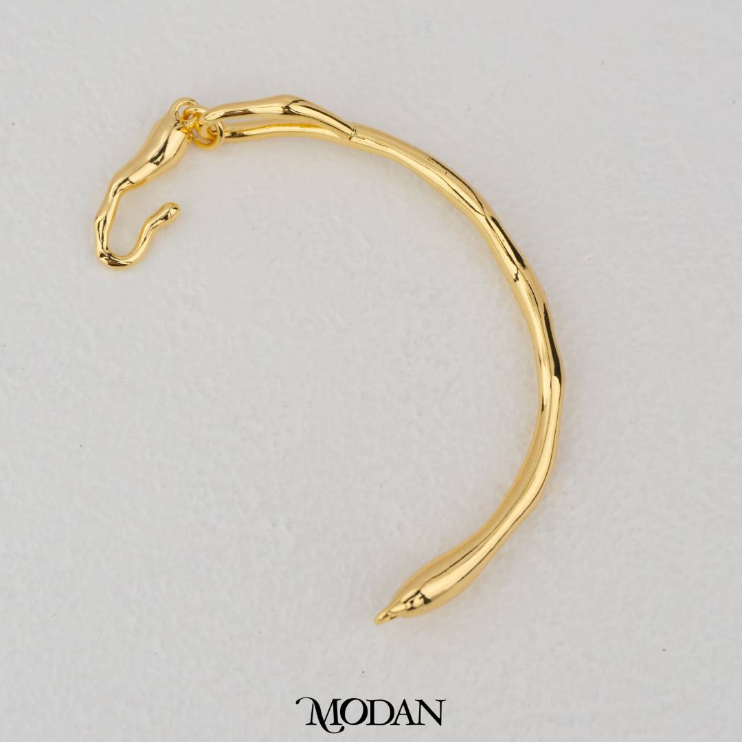Plain Curved Molten Hook DIY Set Kait Kalung/Gelang Lengkung Polos Hypoallergenic Gold Filled