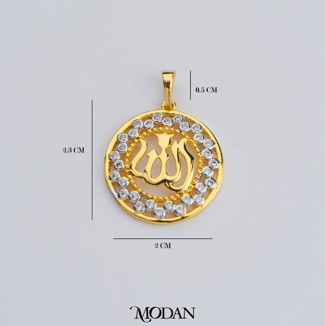 Lafadz Muslim Round Pendant DIY Pendant Liontin Kalung Islami Bulat Hypoallergenic Gold Plated
