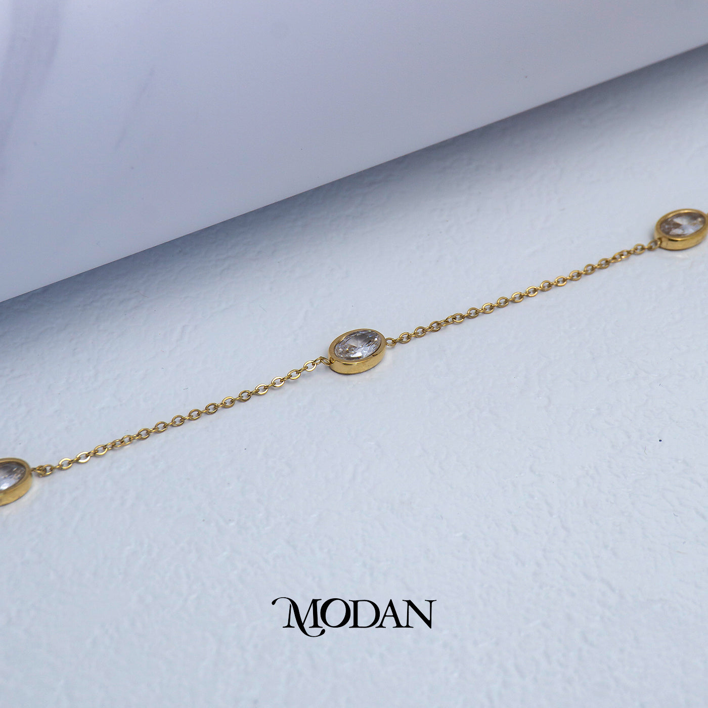 (19.5cm) Titanium Oval Dainty Anklet Bracelet Gelang Kaki Simple Hypoallergenic Stainless Steel