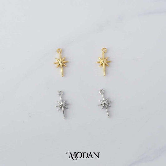 Mini Plain Celestial North Star DIY Charm Liontin Bintang Hypoallergenic Gold Plated