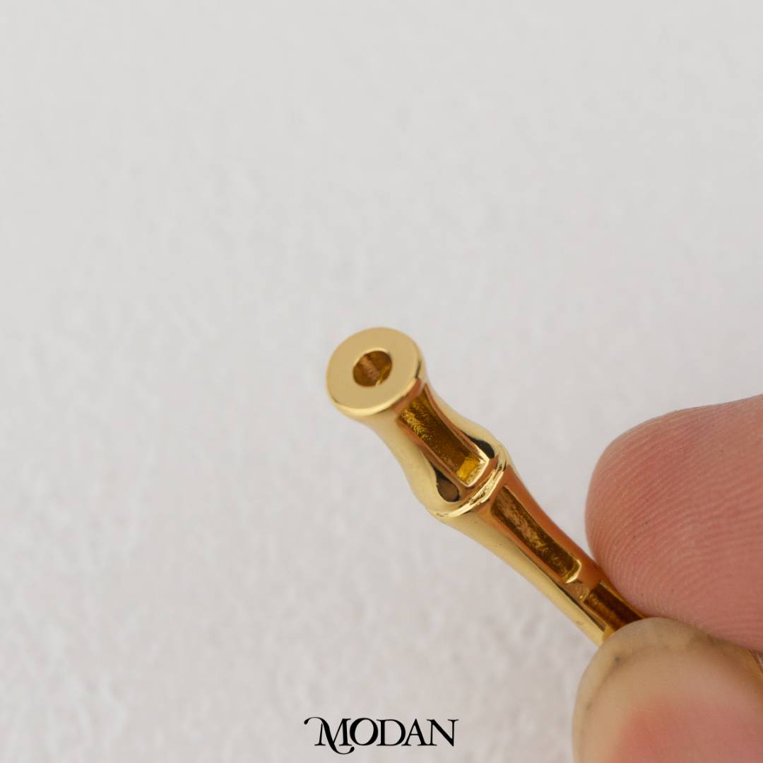 Curved Tube Textured DIY Pembatas Pipa Tabung Gelang/Kalung Hypoallergenic Gold Filled