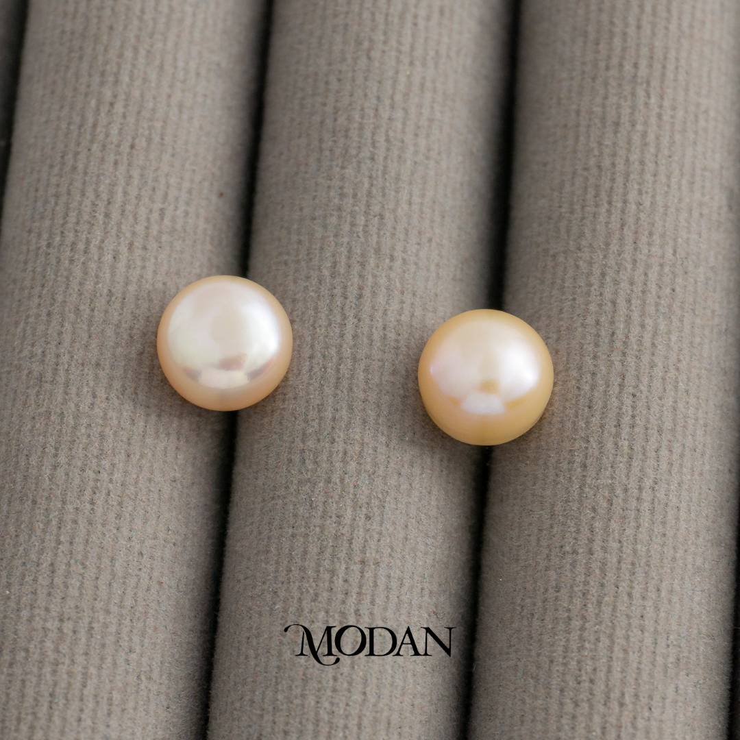 (9mm)Simple Classic Bridal Shell Pearl Stud Earrings Anting Tusuk Mutiara Hypoallergenic Gold Plated
