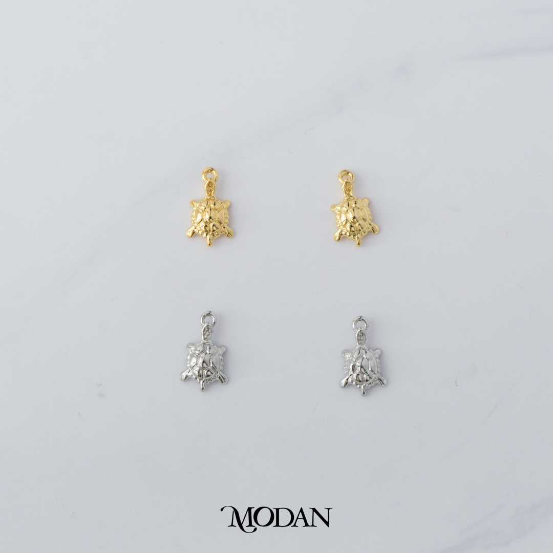 Mini Plain Turtle Ocean DIY Charm Liontin  Kura -Kura Laut Hypoallergenic Gold Filled