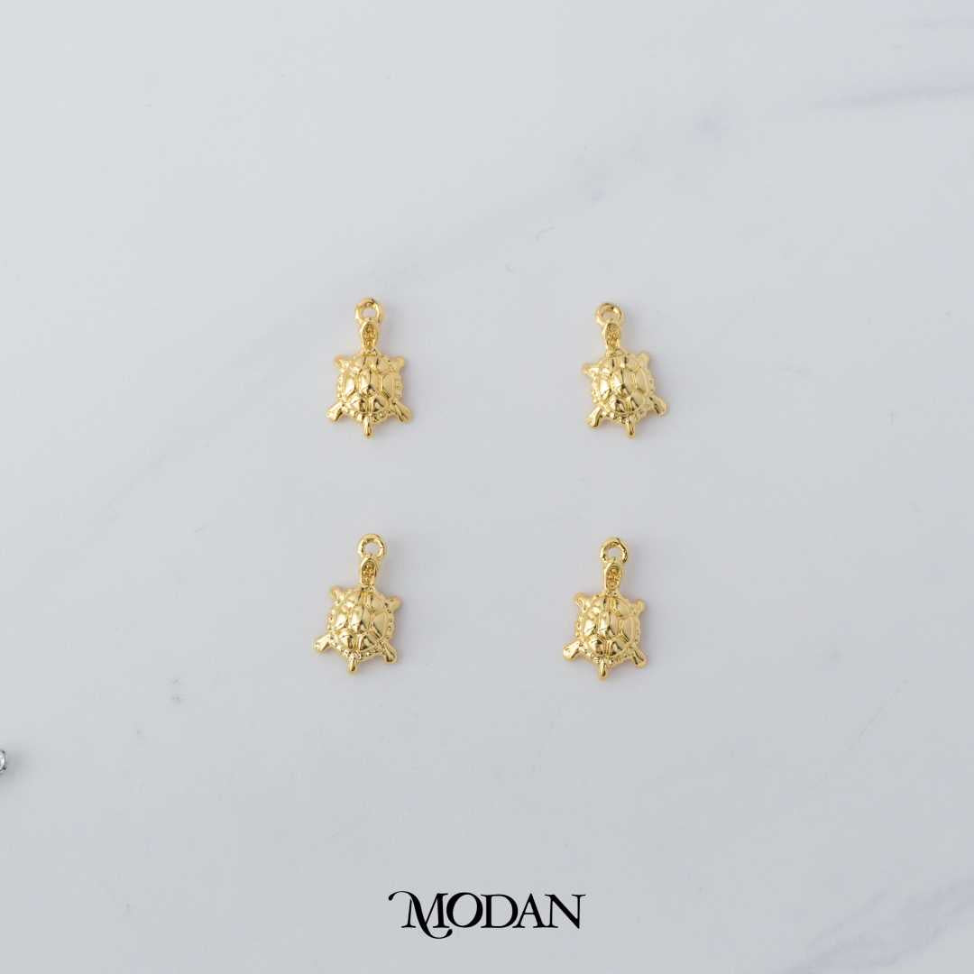 Mini Plain Turtle Ocean DIY Charm Liontin  Kura -Kura Laut Hypoallergenic Gold Filled