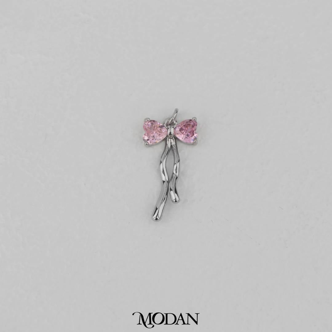 Pink Coquette Ribbon Pendant DIY Pendant Liontin Pita Merah Muda Hypoallergenic Gold Filled