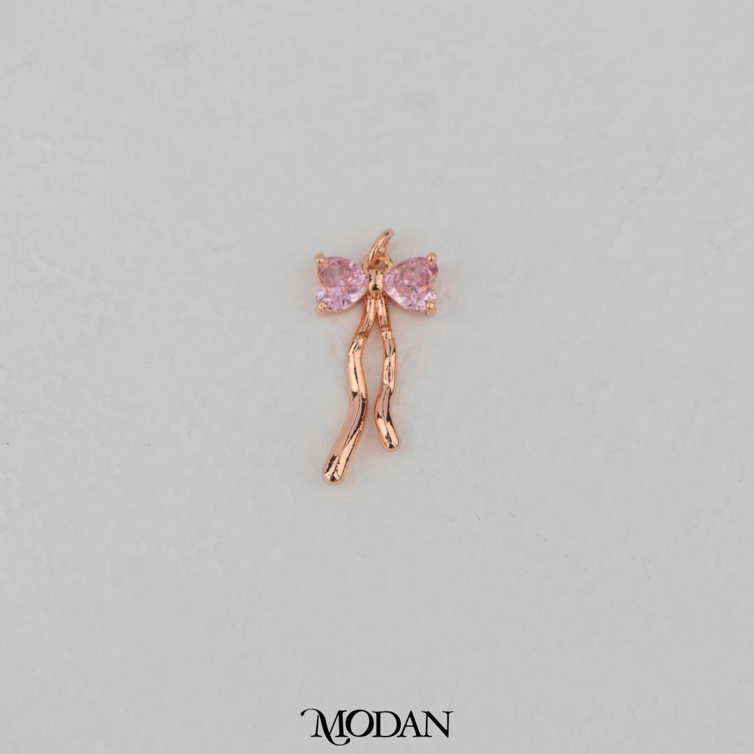 Pink Coquette Ribbon Pendant DIY Pendant Liontin Pita Merah Muda Hypoallergenic Gold Filled