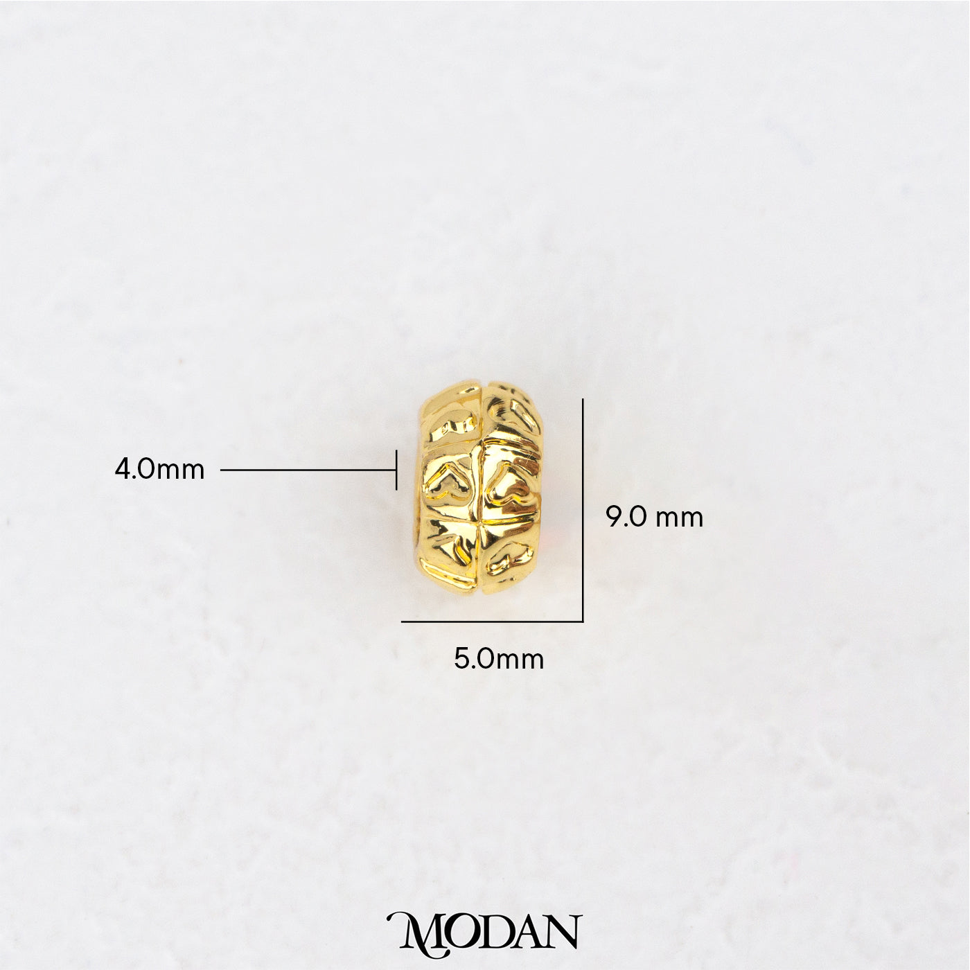 Textured Round Donut Spacer DIY Beads Slider Manik Donat Bulat Simple Hypoallergenic Gold Filled