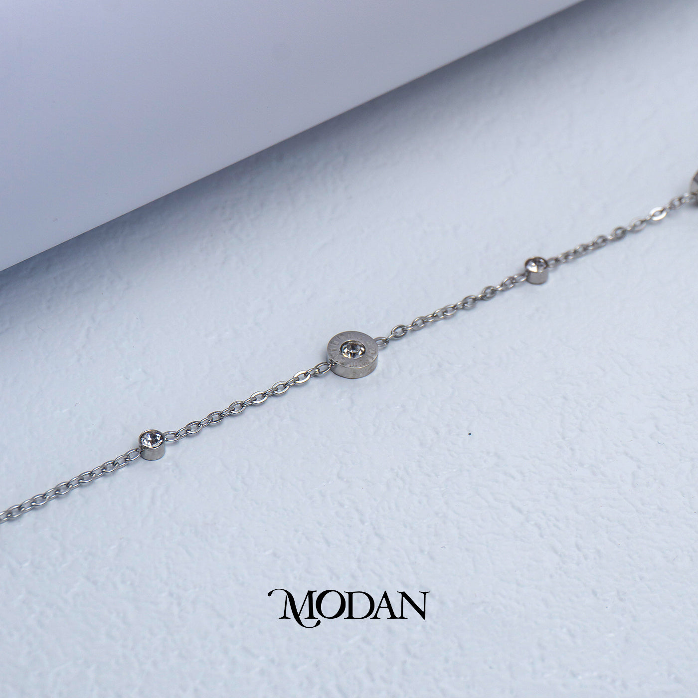 (23cm) Titanium Classic Roman Numerals Anklet Bracelet Gelang Kaki Hypoallergenic Stainless Steel