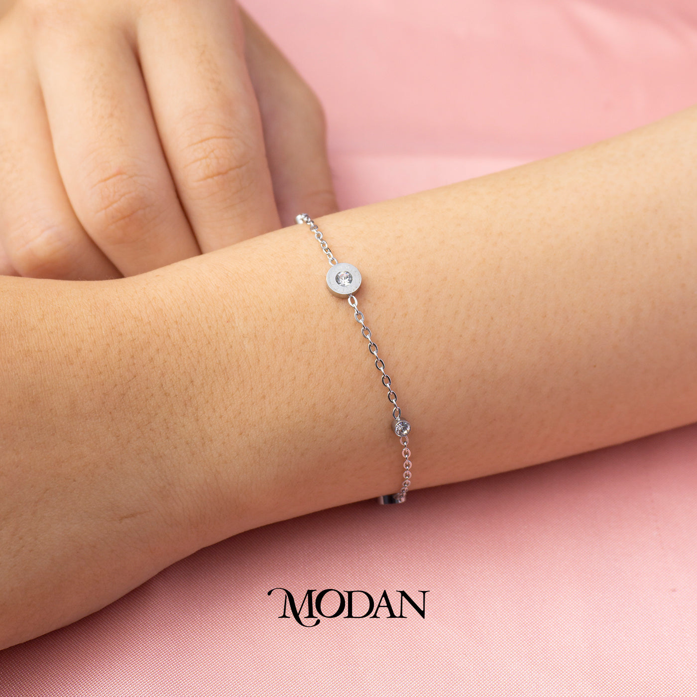 (23cm) Titanium Classic Roman Numerals Anklet Bracelet Gelang Kaki Hypoallergenic Stainless Steel