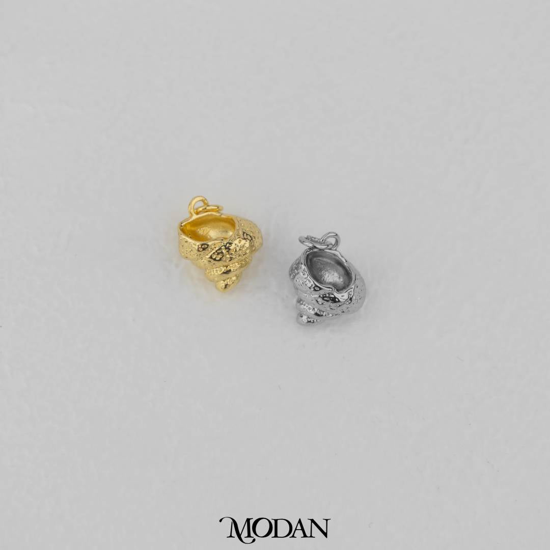 Textured Shell Beach DIY Pendant Liontin Kerang Pantai Hypoallergenic Gold Filled