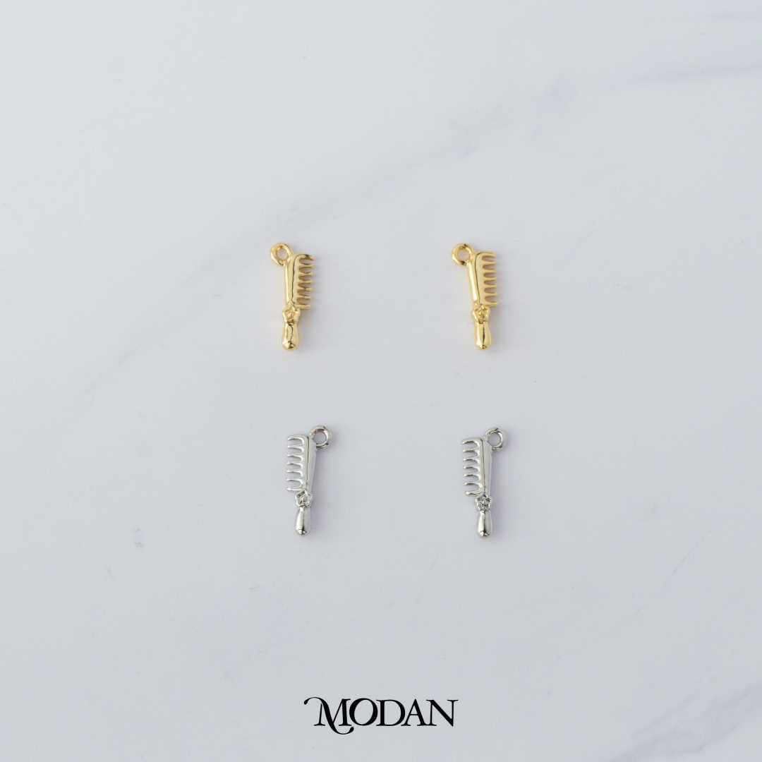 Mini Plain Hair Comb DIY Charm Liontin Sisir Rambut Hypoallergenic Gold Filled