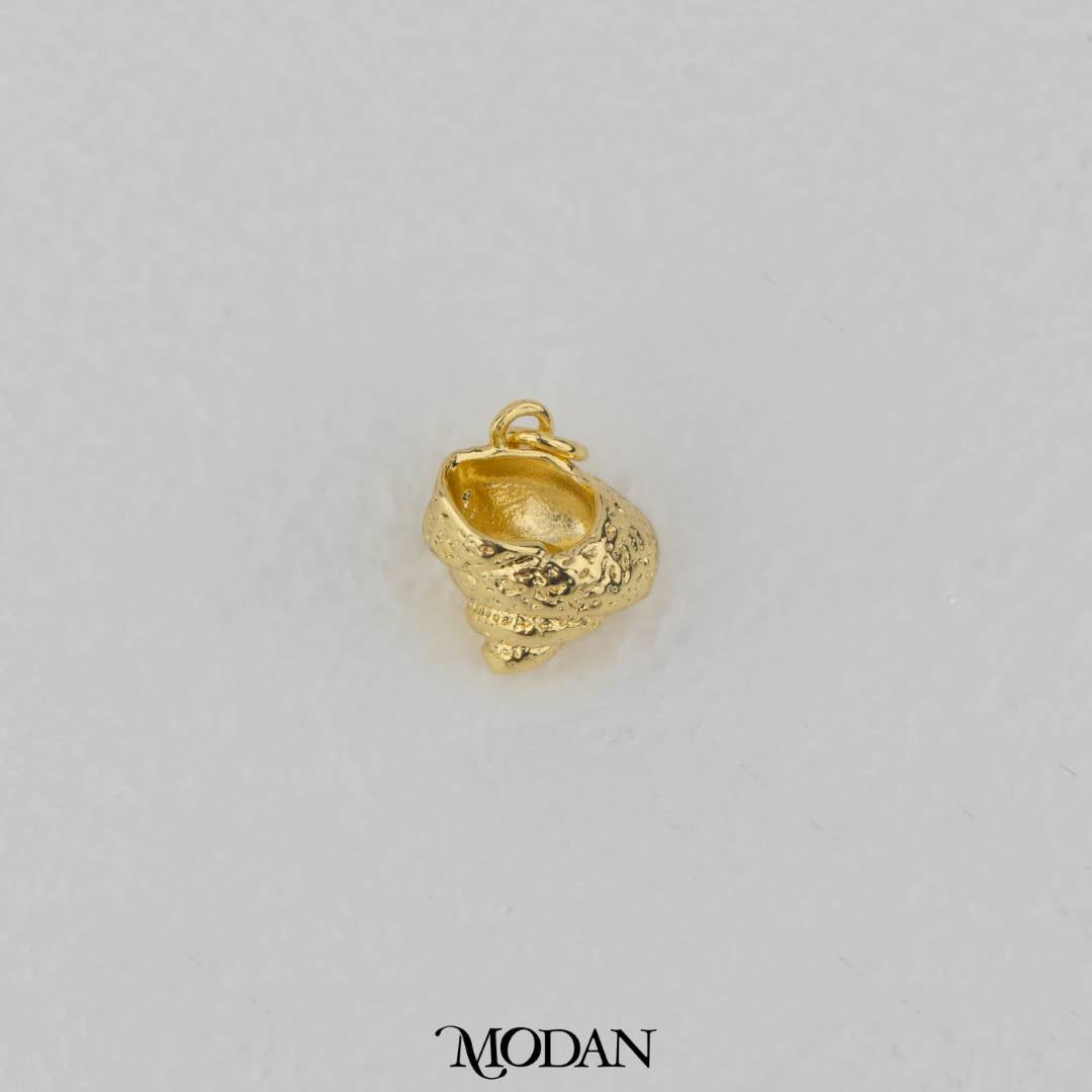 Textured Shell Beach DIY Pendant Liontin Kerang Pantai Hypoallergenic Gold Filled