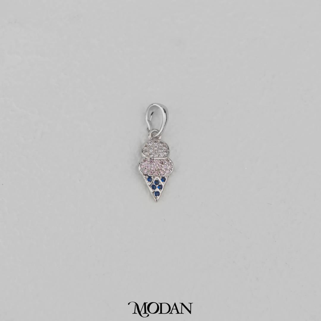 Colorful Ice Cream Cone Micro Paved Pendant DIY Pendant Liontin Es Krim Warna - Warni Hypoallergenic Gold Filled