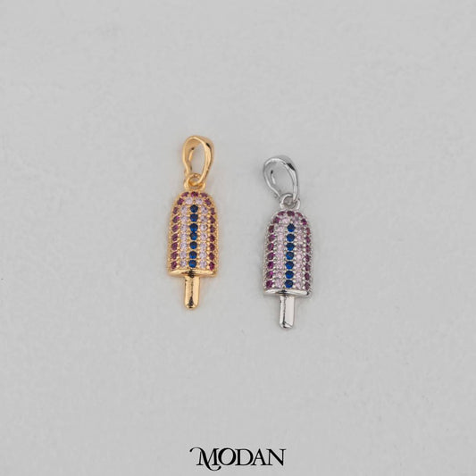 Colorful Ice Cream Micro Paved Pendant DIY Pendant Liontin Es Krim Warna - Warni Hypoallergenic Gold Filled