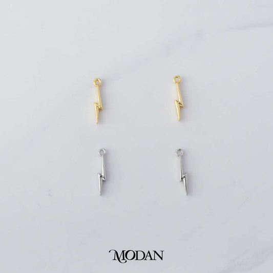 Mini Plain Lightning Bolt Thunder DIY Charm Liontin Petir Hypoallergenic Gold Filled